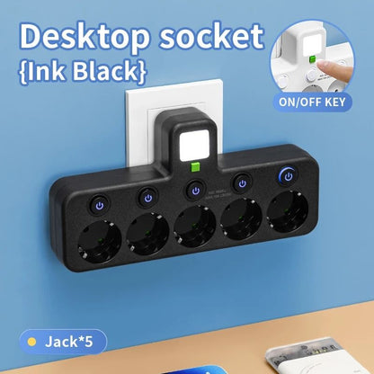 5 Socket EU Plug Wall Outlet With Optional USB C Ports 8