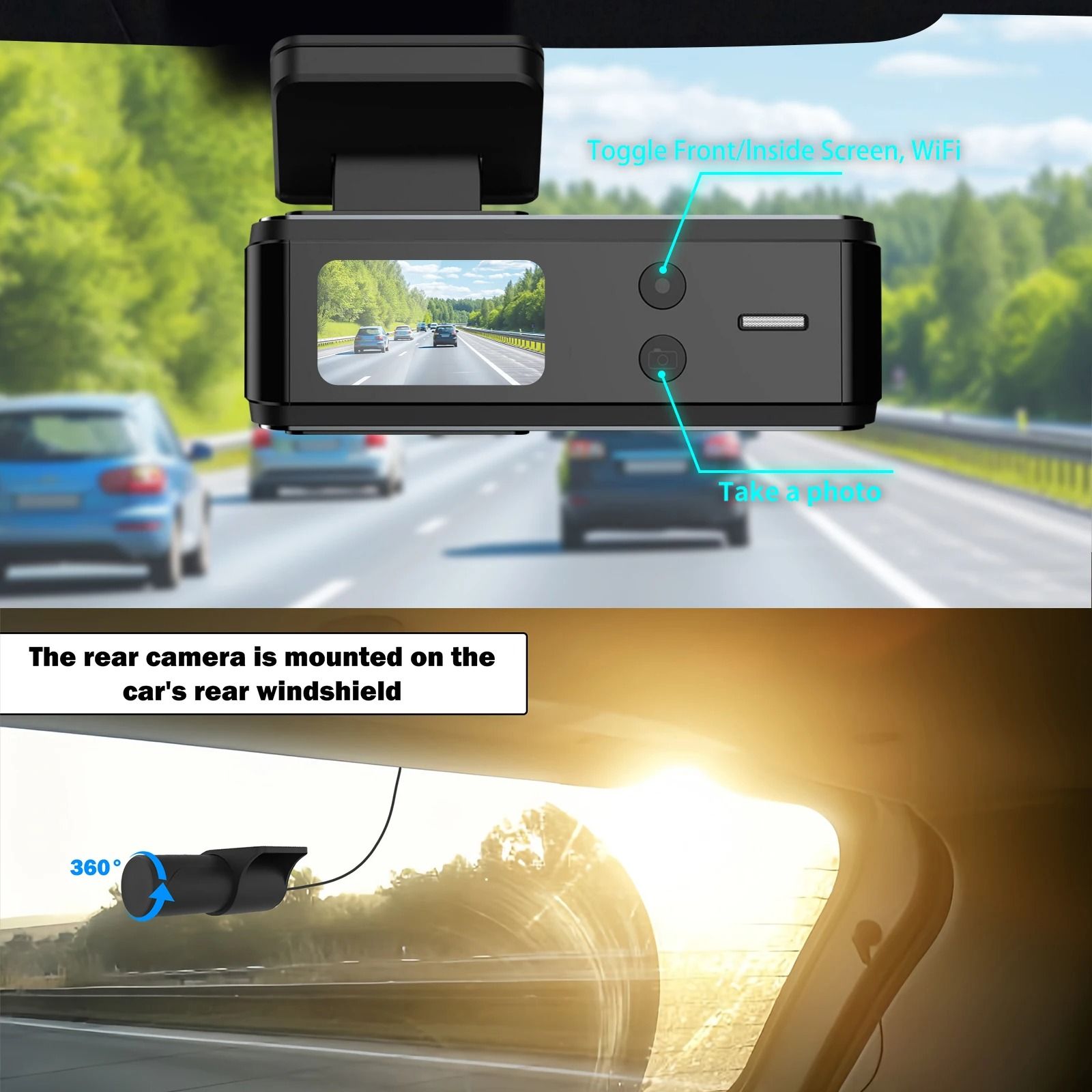 UHD 4K WiFi Dash Cam With Night Vision And Parking Monitor 3