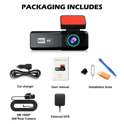 UHD 4K WiFi Dash Cam With Night Vision And Parking Monitor 9