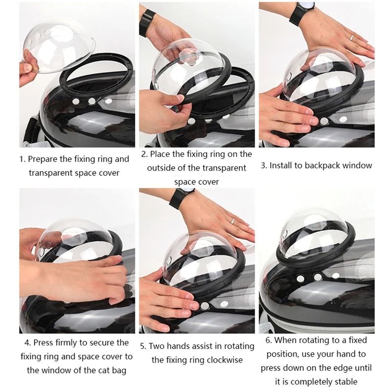 Transparent Pet Backpack Carrier With Optional Cover 2