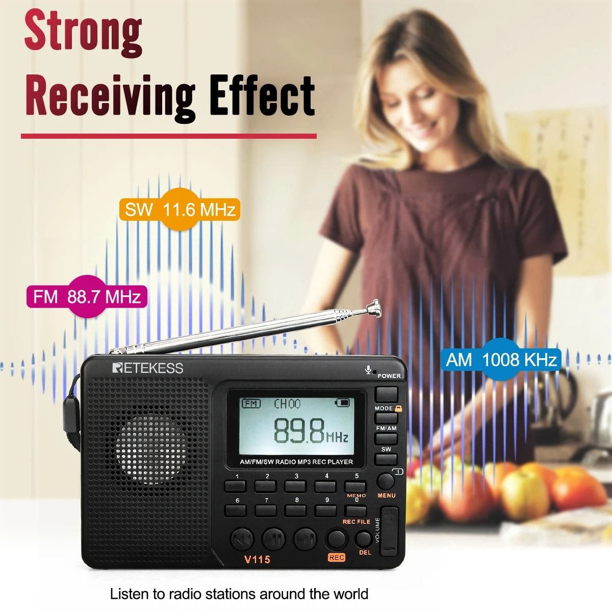 Portable MultiBand Radio With USB Recording And Speaker 5