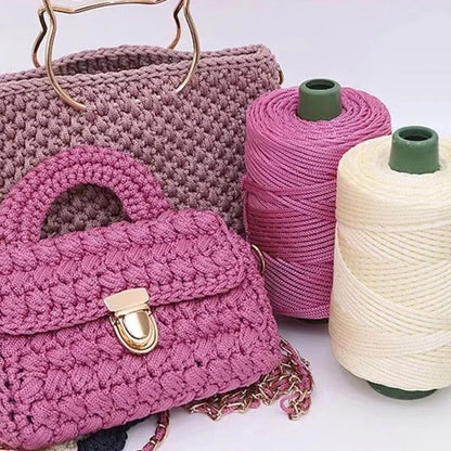 3mm Handmade Ice Rope Thread, Crochet Yarn for DIY Hook Cushion, Knitted Bag, Summer Hat Woven Shoes, Durable Hand Yarn