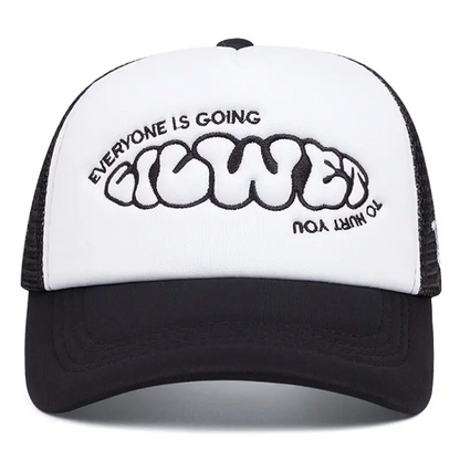 Personalized Women Mesh Hat GOING Side Design, Leisure Sunshade Hat, HipHop Unisex Street Skateboarding Baseball Cap
