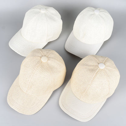 Straw Baseball Cap for Men Women, Outdoor Casual Streetwear Sun Hats, Unisex Summer Snapback Cap Fashion Hat