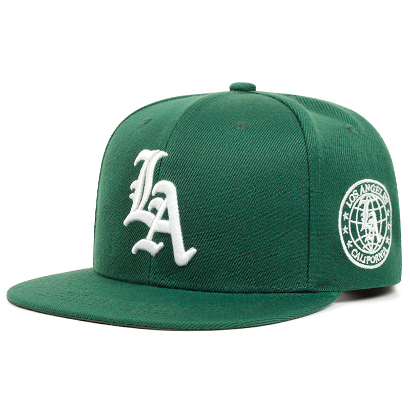 New Los Ange Earth Cotton Flat Edge Baseball Hat, Embroidered Letter Cap, Women Sunshade Hat, Men Outdoor HipHop Street