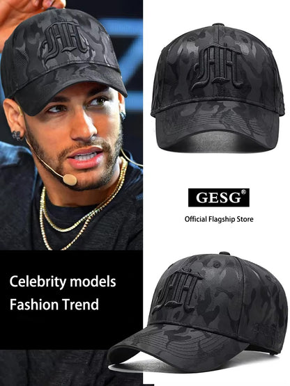 Mens Camouflage Tactical Baseball Cap, Embroidered Military Cap, All-Season Fashion Hard Top Hat