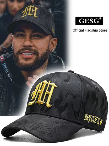 Mens Camouflage Tactical Baseball Cap, Embroidered Military Cap, All-Season Fashion Hard Top Hat