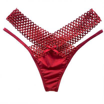 Women Panties Low Waist Hollowed Out See Through Cross Belt French Style Ladies Sling Thong Sexy Li 5