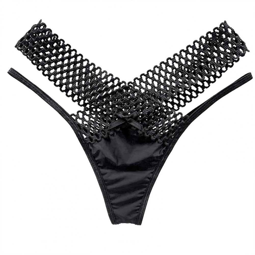 Women Panties Low Waist Hollowed Out See Through Cross Belt French Style Ladies Sling Thong Sexy Li 11