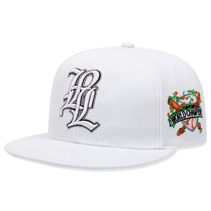 LPL Embroidered Flat Edge Mesh Hat, Fashion Baseball Cap for Men, Women, Hip Hop Style, Outdoor Sun Protection Hat