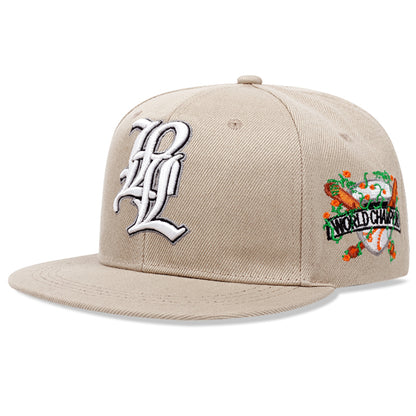 LPL Embroidered Flat Edge Mesh Hat, Fashion Baseball Cap for Men, Women, Hip Hop Style, Outdoor Sun Protection Hat