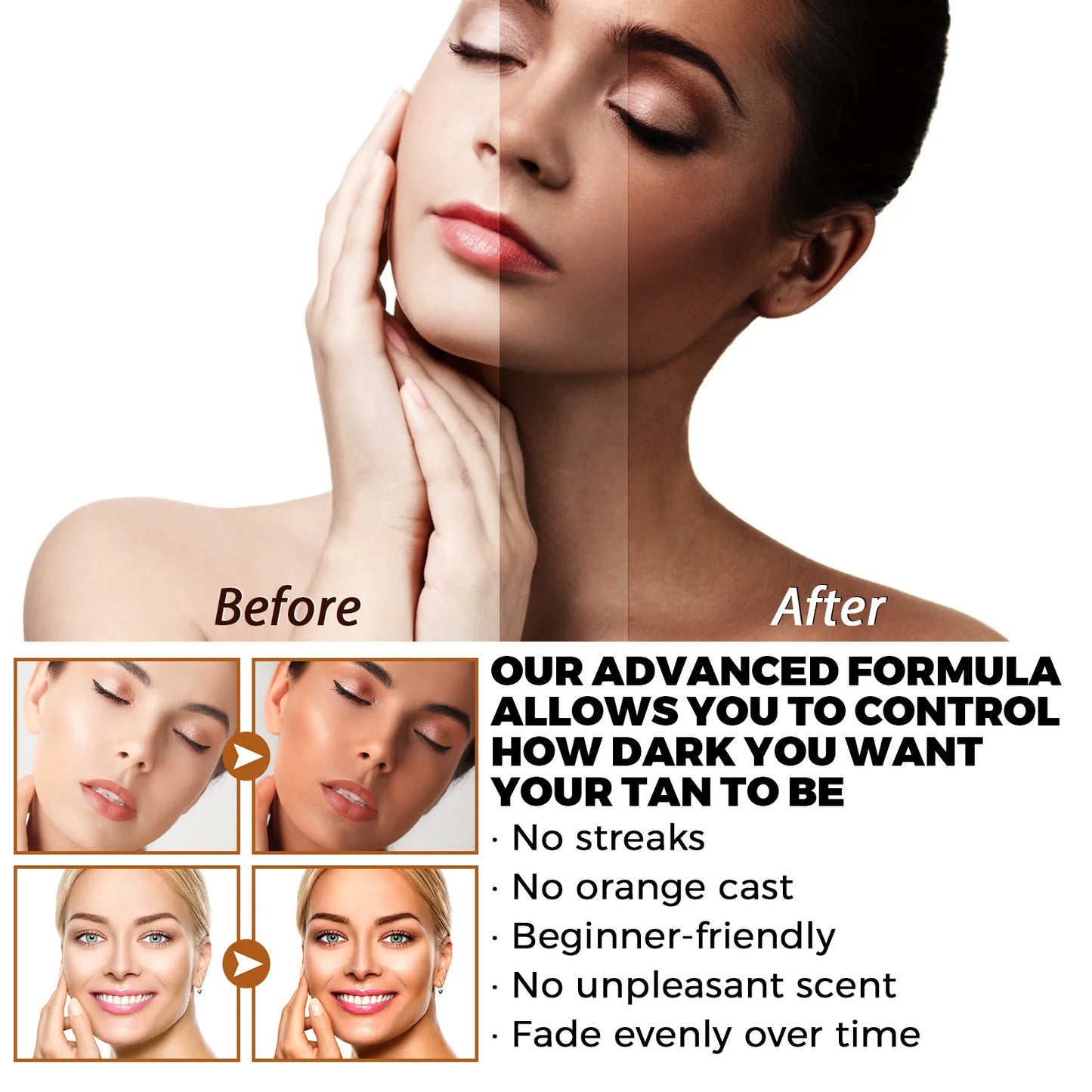 Premium Self Tanning Drops Sunless Skin Tanning Oil For Face  Body Natural Indoor Tan Lotion For A  2