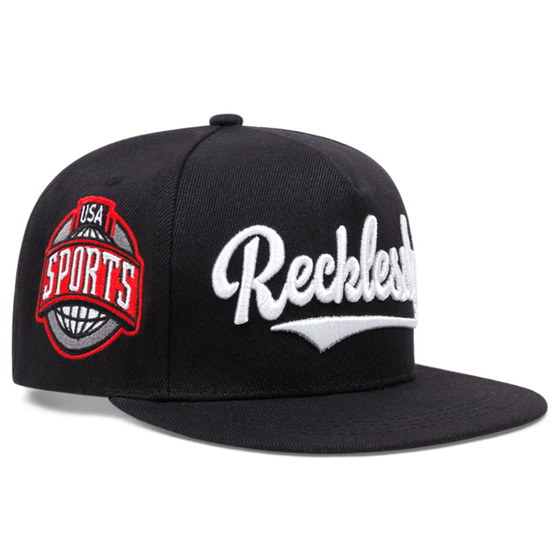 REEK Side Embroidered Baseball Cap, HipHop Flat Edge Hat, Outdoor Sports Leisure Sun Hat for Men and Women