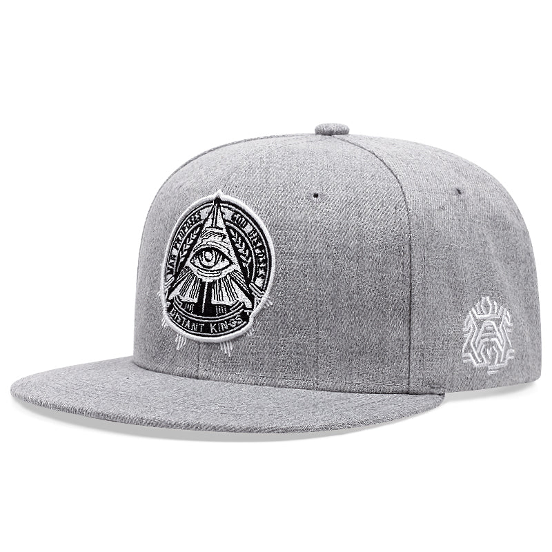 Street Style Eye of God Mesh Hat, Flat Edge Baseball Cap for Men and Women, Outdoor Fashion HipHop Hat
