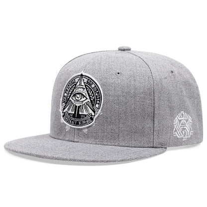 Street Style Eye of God Mesh Hat, Flat Edge Baseball Cap for Men and Women, Outdoor Fashion HipHop Hat
