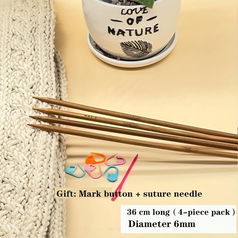 36cm Carbonized Sweater Knitting Needle Set, Thick & Long Knitting Needles for Hats, Scarves, and Sweaters Durable