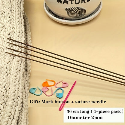 36cm Carbonized Sweater Knitting Needle Set, Thick & Long Knitting Needles for Hats, Scarves, and Sweaters Durable