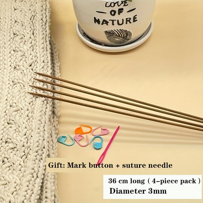 36cm Carbonized Sweater Knitting Needle Set, Thick & Long Knitting Needles for Hats, Scarves, and Sweaters Durable