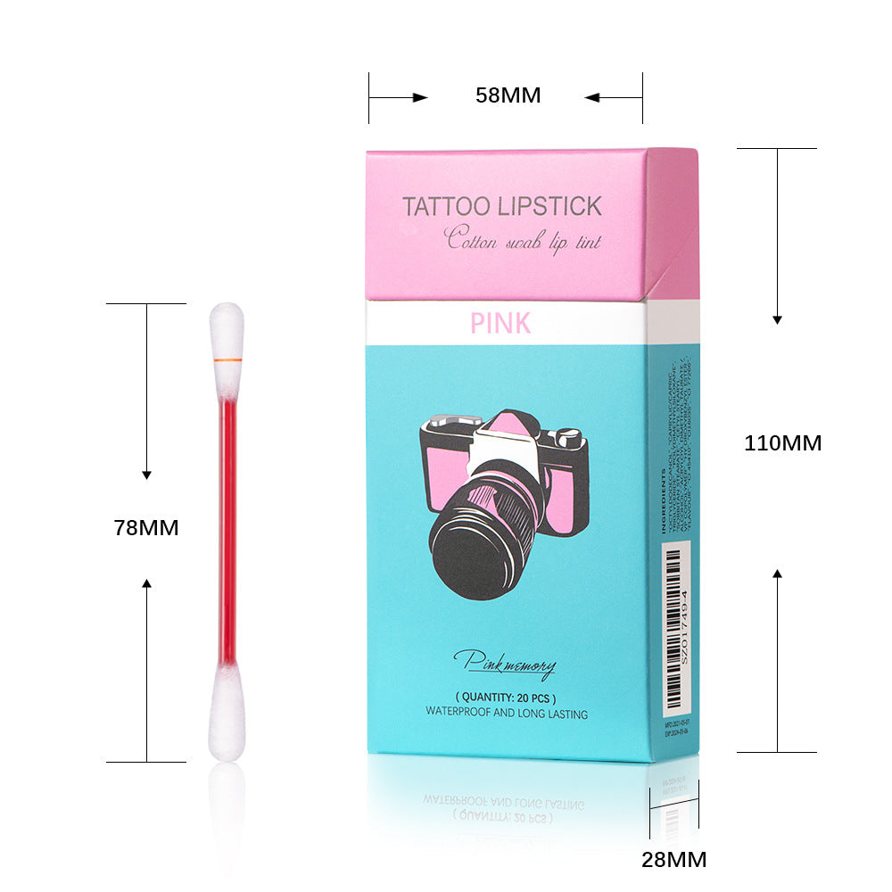 Cigarette Cotton Swab Lipstick Tattoo, Non-stick Lasting Waterproof Kiss Proof Lip, Durable Stain Set For Day Wear