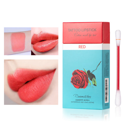 Cigarette Cotton Swab Lipstick Tattoo, Non-stick Lasting Waterproof Kiss Proof Lip, Durable Stain Set For Day Wear