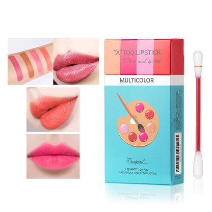Cigarette Cotton Swab Lipstick Tattoo, Non-stick Lasting Waterproof Kiss Proof Lip, Durable Stain Set For Day Wear