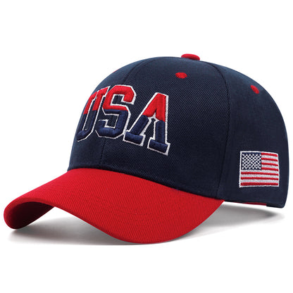 USA Side Flag Men's Hip Hop Hat, Street Style Baseball Hat for Women, Outdoor Sunshade Decorative Cap