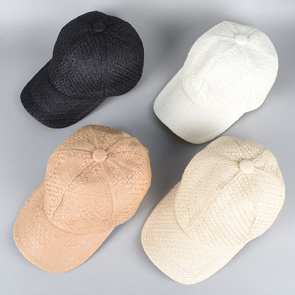 New Fashion Straw Sun Hat For Men Women Summer Baseball Cap Black White Snapback Dad Trucker Caps 1