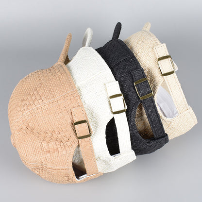 New Fashion Straw Sun Hat For Men Women Summer Baseball Cap Black White Snapback Dad Trucker Caps 2