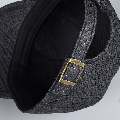 New Fashion Straw Sun Hat For Men Women Summer Baseball Cap Black White Snapback Dad Trucker Caps 4