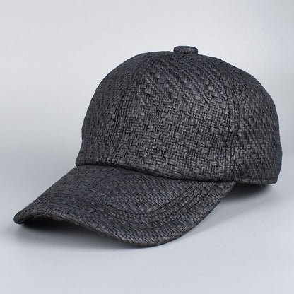 New Fashion Straw Sun Hat For Men Women Summer Baseball Cap Black White Snapback Dad Trucker Caps 7
