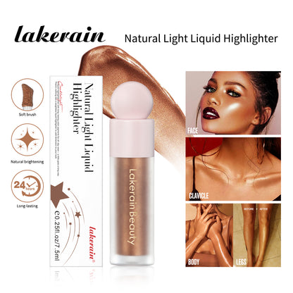 4Color Face Liquid Highlighter Bronzer, Contouring Highlight Fluid Makeup, Shimmer Shine Glow for Cheeks and Nose