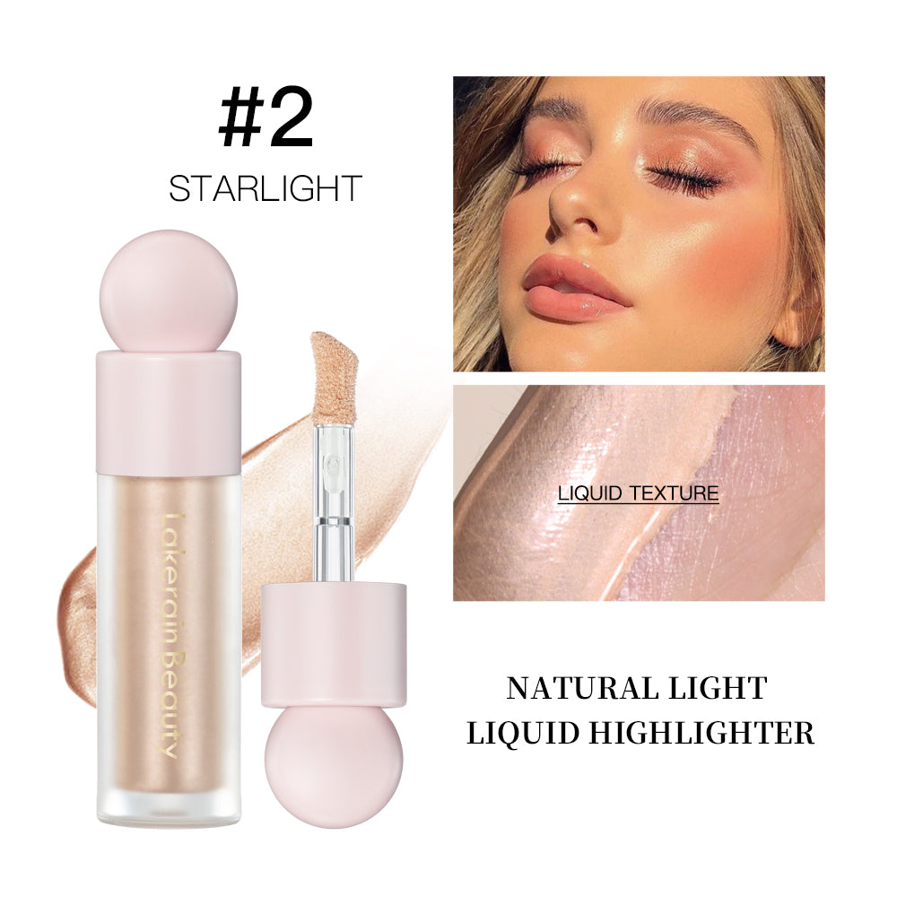 4Color Face Liquid Highlighter Bronzer, Contouring Highlight Fluid Makeup, Shimmer Shine Glow for Cheeks and Nose