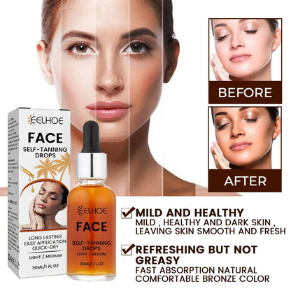 Premium Self Tanning Drops, Sunless Skin Tanning Oil for Face & Body, Natural Indoor Tan Lotion for a Dark, Sexy Glow