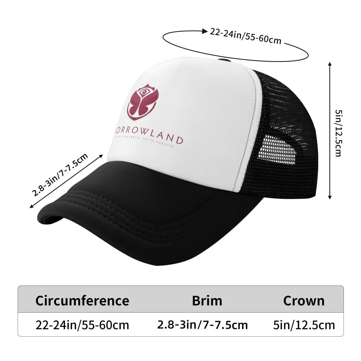 Tomorrowland Adult Cowboy Cap, Adjustable Mesh Baseball Hat, Fashion Summer Hip Hop Cap for Men Women Unisex Style