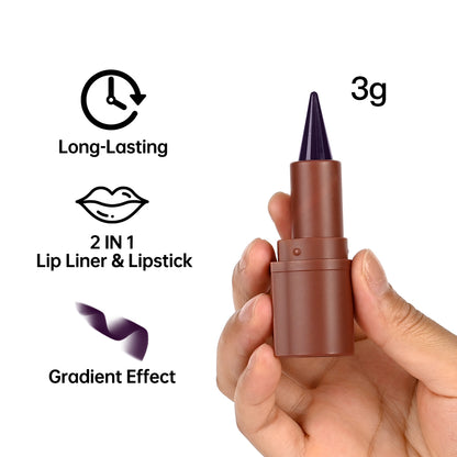 Tapered Gradient Lip Liner, Matte Waterproof Lipstick, Non Sticky Contouring, Tint Lipliner Crayon, Lip Makeup