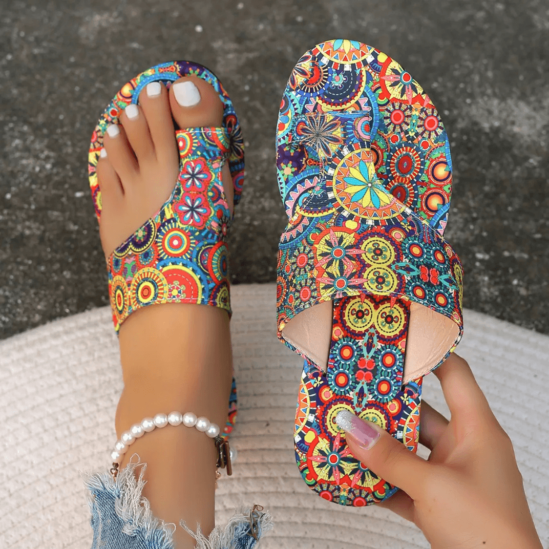 Bohemian Flower Slide Sandals For Women Lightweight Casual Summer Slippers 2