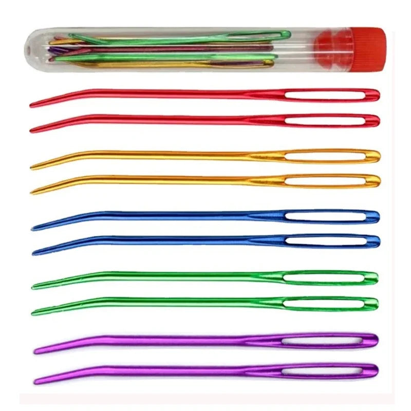 Big Eye Curve Bent Needle, Yarn Knitting Weaving Needles for Crochet, Tapestry & DIY Sewing Accessories