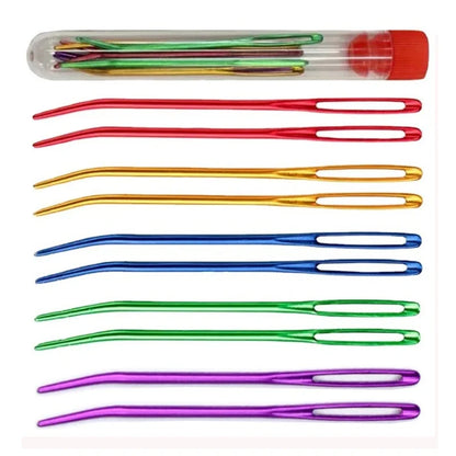 Big Eye Curve Bent Needle, Yarn Knitting Weaving Needles for Crochet, Tapestry & DIY Sewing Accessories