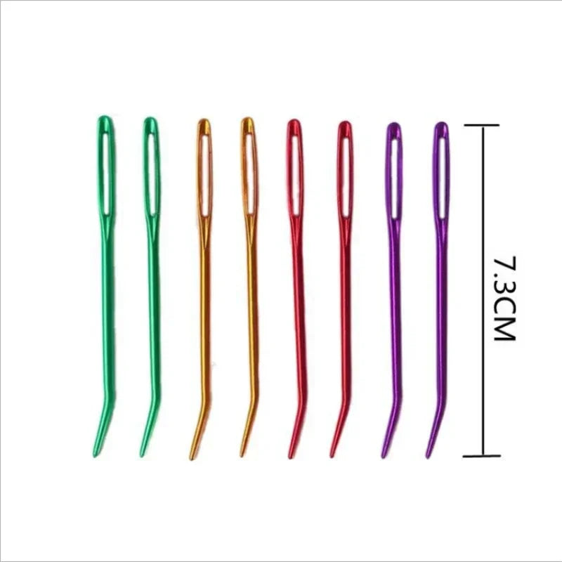 Big Eye Curve Bent Needle, Yarn Knitting Weaving Needles for Crochet, Tapestry & DIY Sewing Accessories