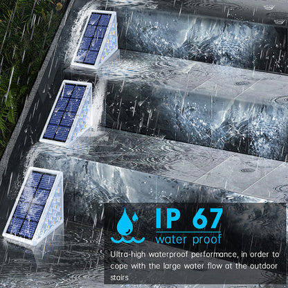 Outdoor LED Step Lamp Stair Light, IP67 Waterproof Solar Light, Anti-theft Lens Deck Pathway Garden Lighting