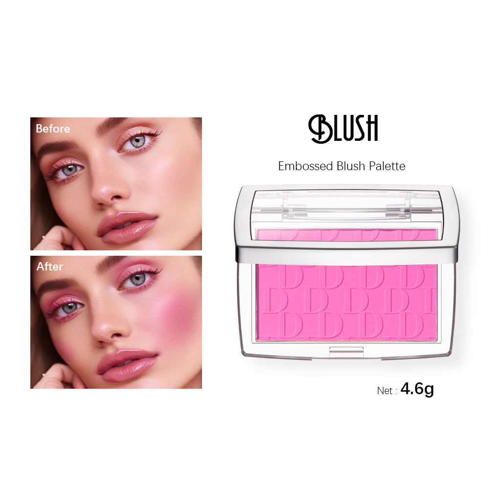 Blush Matte Natural Cheek Tint, Waterproof Face Contouring Cosmetics, Soft Female Blush Powder to Brighten Face