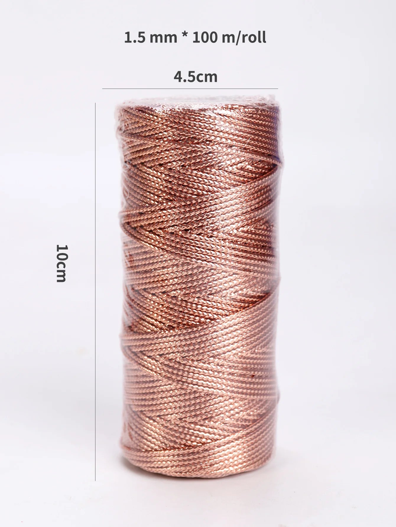 100M 1.5mm Macrame Cord Rope String, Gold & Silver Polyester Thread for DIY Jewelry Making, Sewing, and Crafts