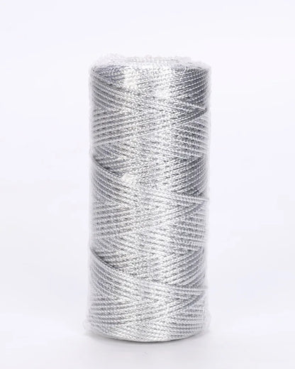 100M 1.5mm Macrame Cord Rope String, Gold & Silver Polyester Thread for DIY Jewelry Making, Sewing, and Crafts