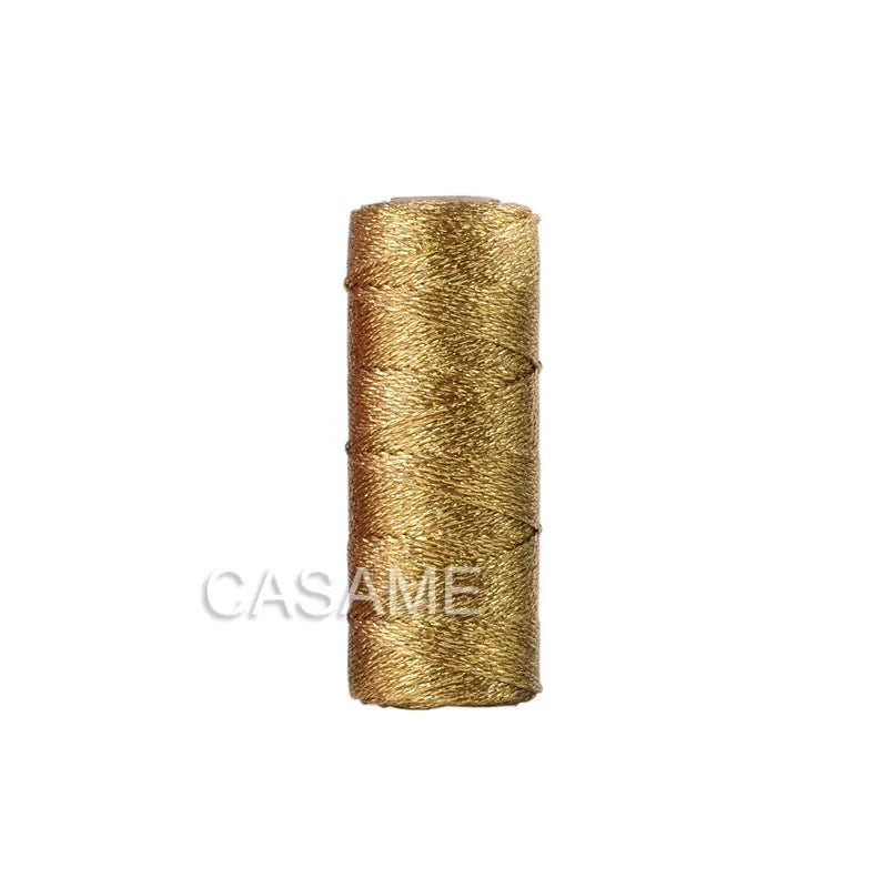 100M 1.5mm Macrame Cord Rope String, Gold & Silver Polyester Thread for DIY Jewelry Making, Sewing, and Crafts
