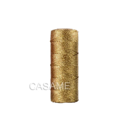 100M 1.5mm Macrame Cord Rope String, Gold & Silver Polyester Thread for DIY Jewelry Making, Sewing, and Crafts