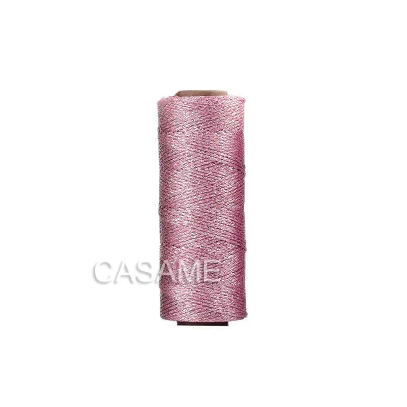 100M 1.5mm Macrame Cord Rope String, Gold & Silver Polyester Thread for DIY Jewelry Making, Sewing, and Crafts
