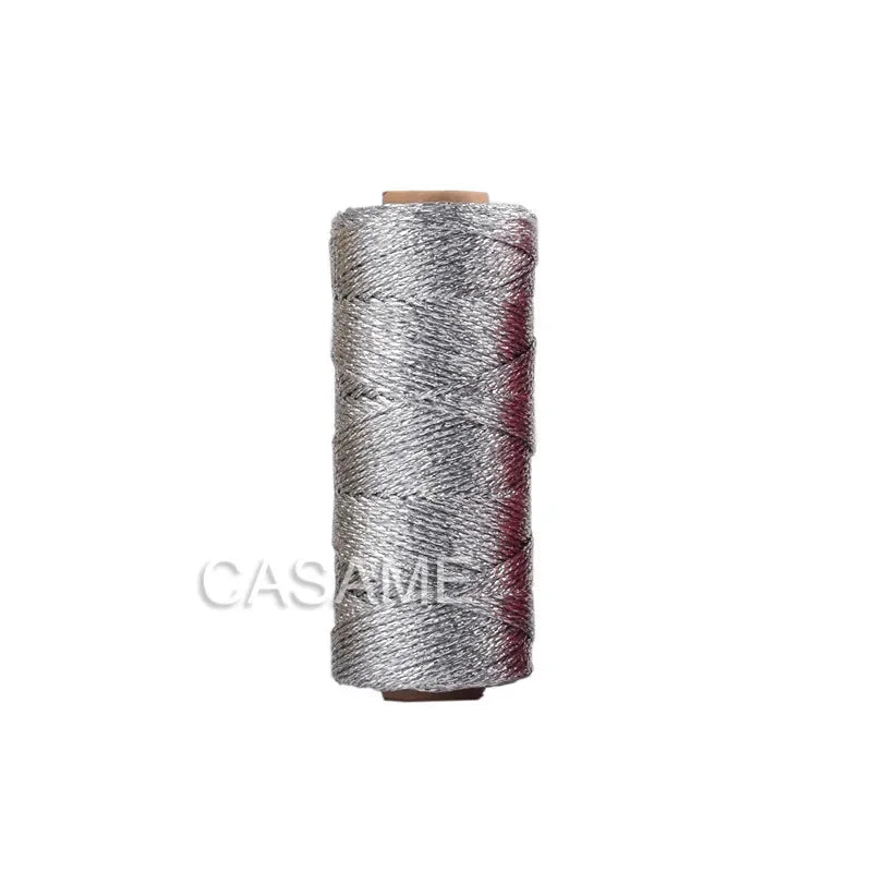 100M 1.5mm Macrame Cord Rope String, Gold & Silver Polyester Thread for DIY Jewelry Making, Sewing, and Crafts