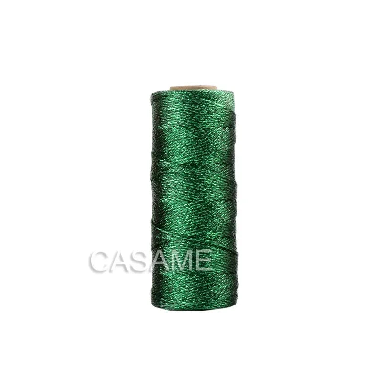 100M 1.5mm Macrame Cord Rope String, Gold & Silver Polyester Thread for DIY Jewelry Making, Sewing, and Crafts