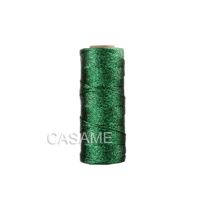 100M 1.5mm Macrame Cord Rope String, Gold & Silver Polyester Thread for DIY Jewelry Making, Sewing, and Crafts