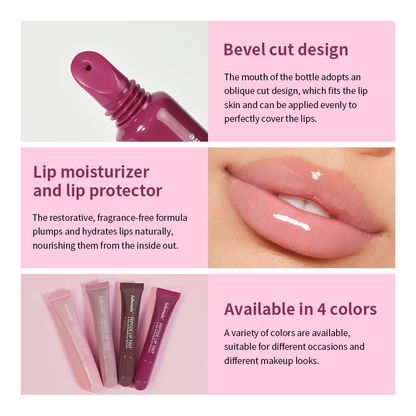 Long-lasting Moisturizing Lip Gloss, Transparent Lipstick Color, Lip Glaze Cosmetics, 4 Colors, Phone Case Friendly